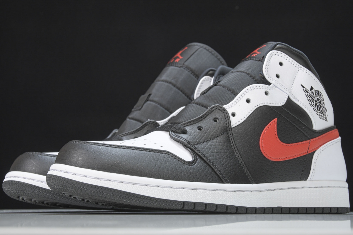 Jordan 1 Mid Black Chile Red White