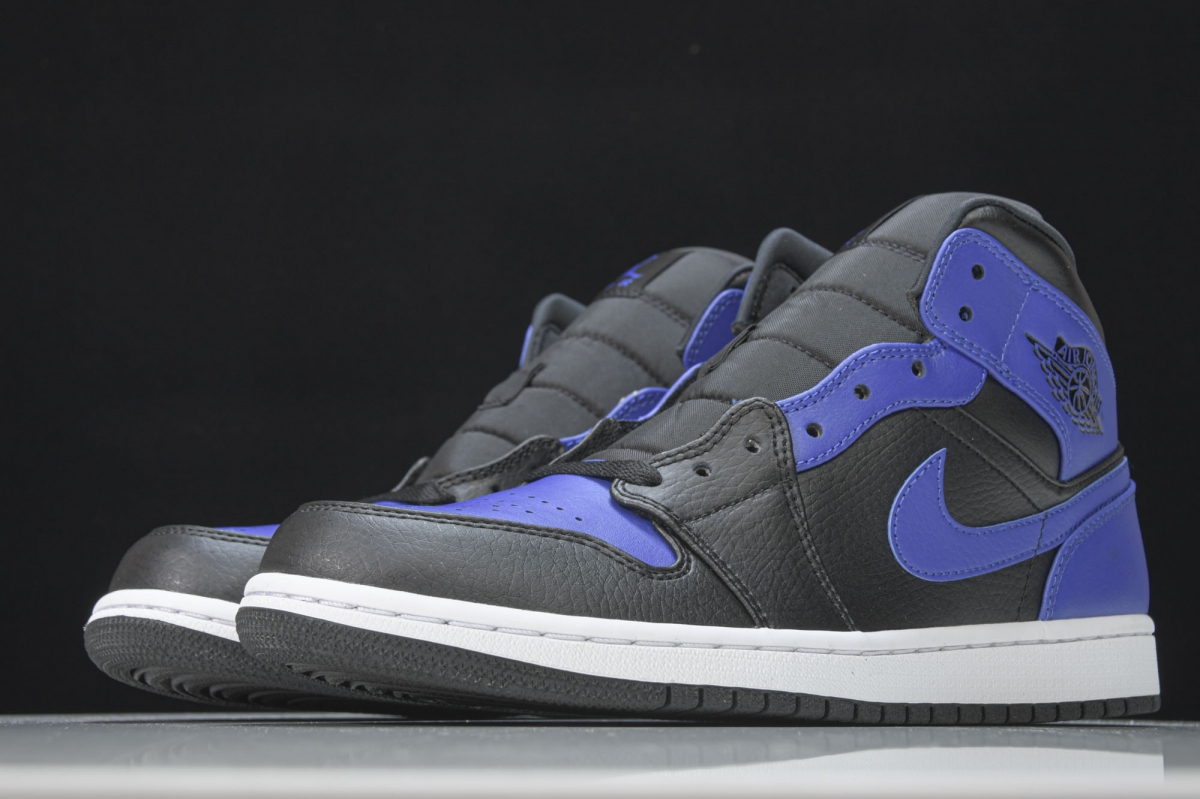 Jordan 1 Mid Hyper Royal Tumbled Leather